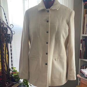 Ivory wool coat from Mackintosh New England size 12 and made in Guatemala